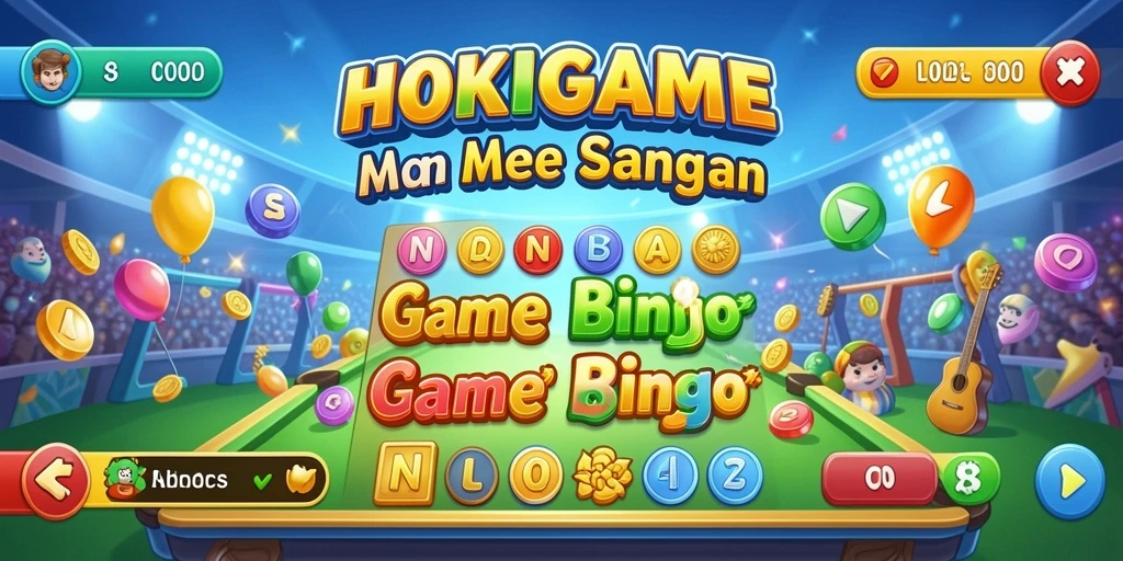 Screenshoot HOKIGAME menampilkan gameplay Bingo yang seru dan interaktif.