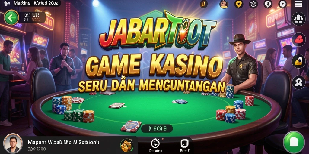 Tampilan gameplay menegangkan di JABARTOTO yang menampilkan berbagai permainan Kasino.