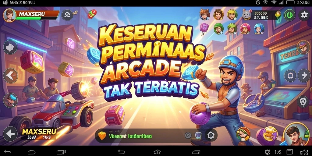 Tampilan gameplay yang seru dan penuh warna di <strong>MAXSERU</strong>.