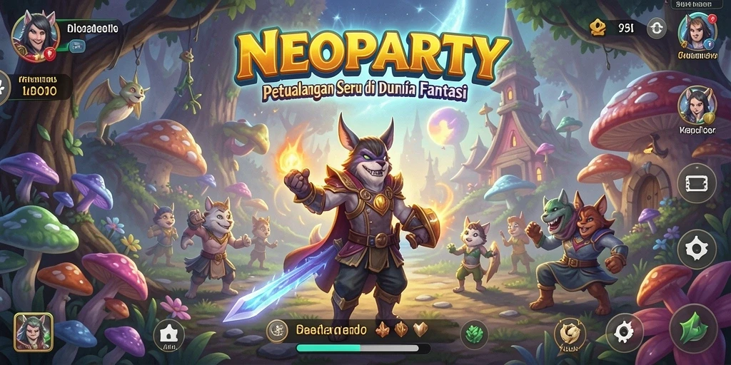 Tampilan gameplay NEOPARTY dalam petualangan seru di dunia fantasi.