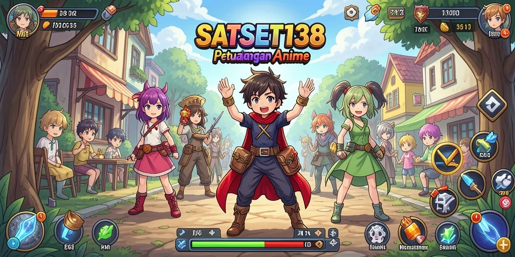 Tampilan gameplay SATSET138 dengan karakter anime yang beraksi.