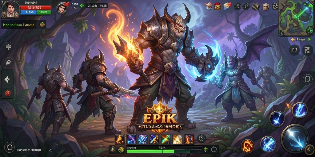 Gameplay mendebarkan dalam dunia MMORPG yang luas.