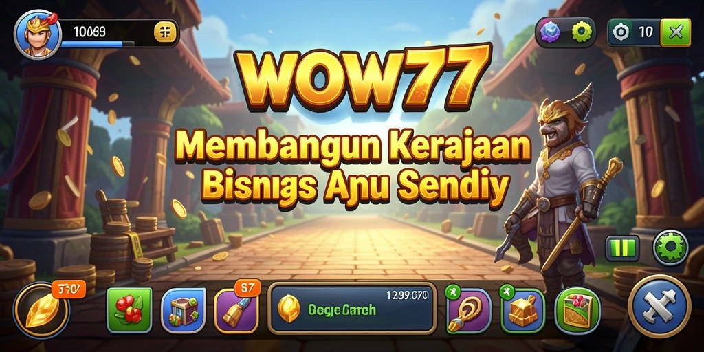 Screenshot gameplay WOW77 menunjukkan interaksi bisnis yang mendalam.