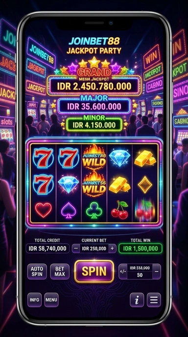 Tampilan antarmuka pengguna aplikasi joinbet88 yang sederhana dan menarik.